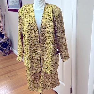 Handmade Silk-like Blazer and Skirt Set L/XL
